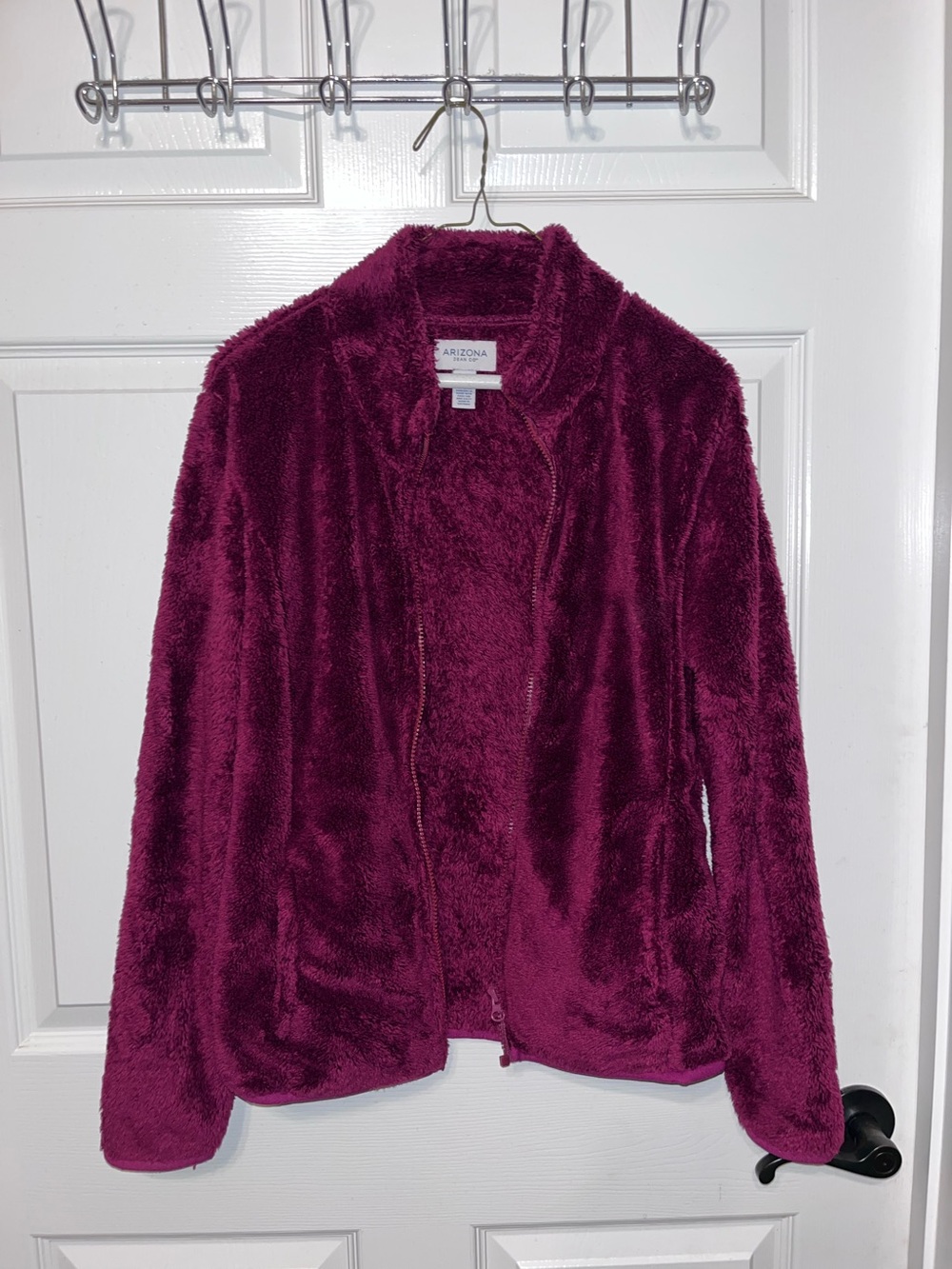 Arizona Jacket - Jean Company Plush Teddy Jacket in Berry